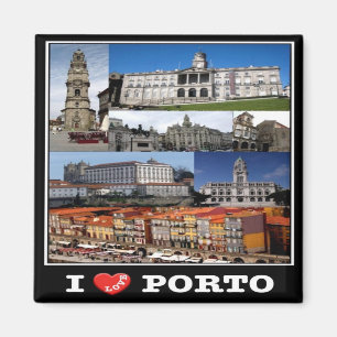 Imán zPT012 PORTO "I Love", Portugal, Europa, Fridge