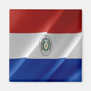 Imán zPY002 PARAGUAY, Bandera ondulante, América, Frigo