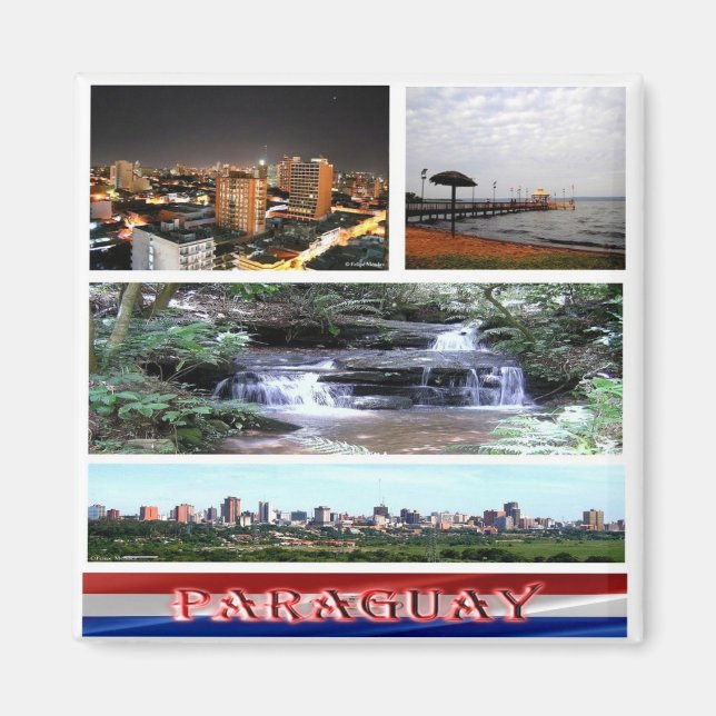 Imán zPY003 PARAGUAY, Mosaic, América, Fridge (Frente)