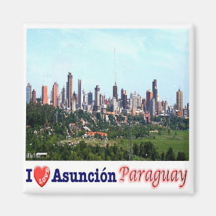 Imán ZPY008 Asunción I Love, Paraguay, América, Fridge