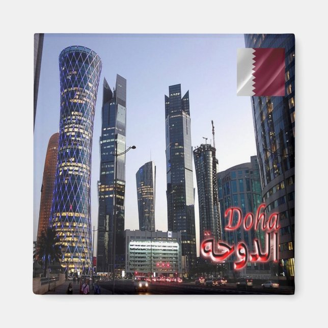 Imán ZQA007 TORNADO & PALM TOWER en Doha, Qatar, Fridge (Frente)