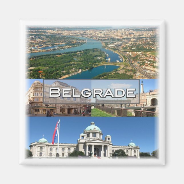Imán zRS005 BELGRADE, Serbia, Europa, Fridge (Frente)