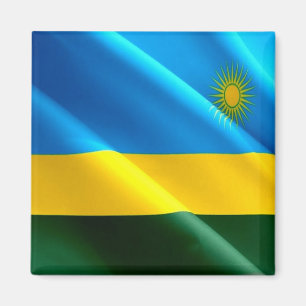 Imán zRW002 RWANDA, Bandera ondulante, África, Fridge