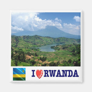 Imán zRW007 RWANDA, I Love, Virunga Mountains, Fridge