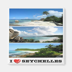 Imán zSC022 SEYCHELLES, I Love, Mosaic, Africa, Fridge