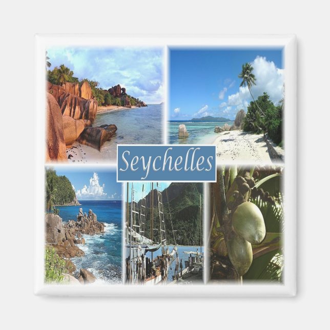 Imán zSC026 SEYCHELLES, Mosaic, África, Fridge (Frente)