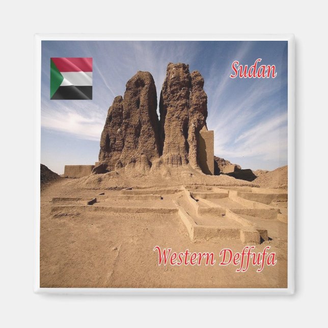 Imán zSD003 SUDÁN, Deffufa occidental, África, Fridge (Frente)