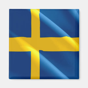 Imán zSE002 SWEDISH ondeando la BANDERA SUECIA, Fridge