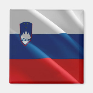 Imán zSI002 SLOVENIA ondeando FLAG SLOVENIA, Fridge