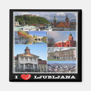 Imán zSI009 LJUBLJANA "I Love" , Eslovenia, Fridge