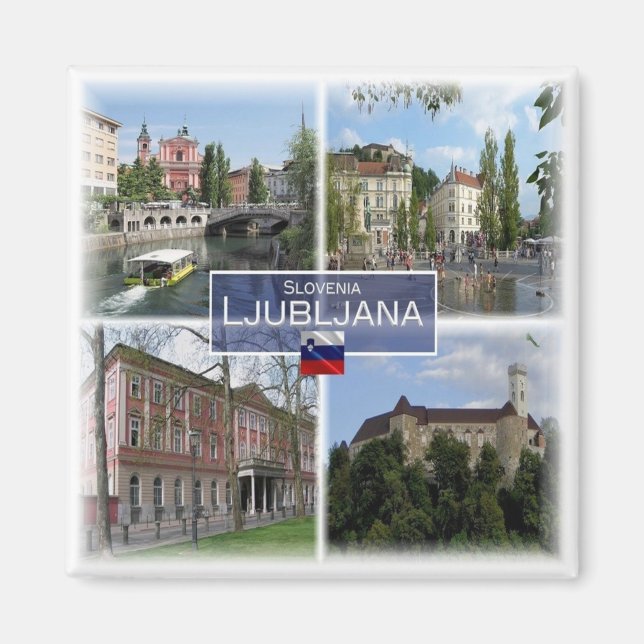 Imán zSI017 LJUBLJANA, Eslovenia, Europa, Fridge Magnet (Frente)
