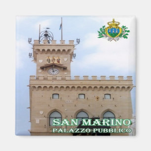 Imán zSM005 PALACIO PÚBLICO, San Marino, Europa, Fridge