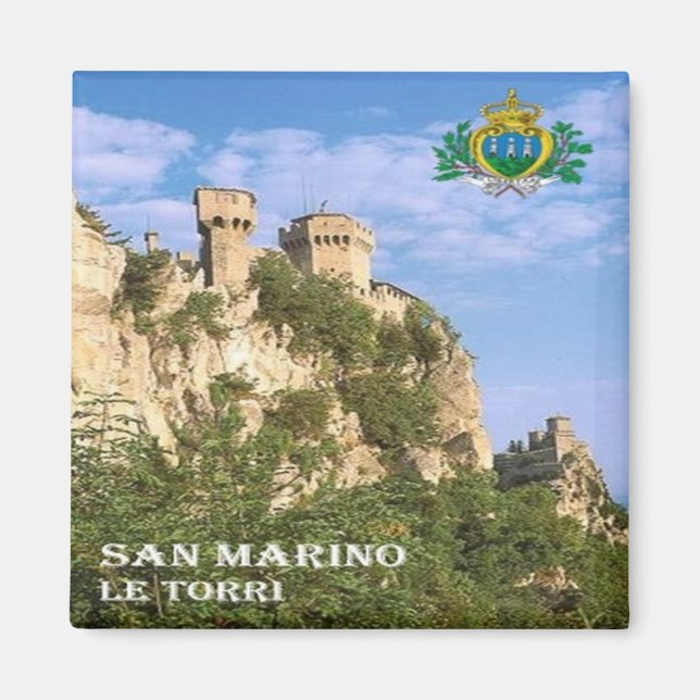 Imán zSM006 LAS DOS TORRES, San Marino, Europa, Fridge (Frente)