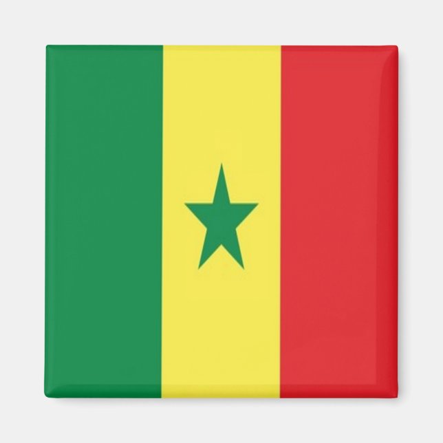 Imán zSN001 SENEGAL, Bandera, África, Fridge (Frente)