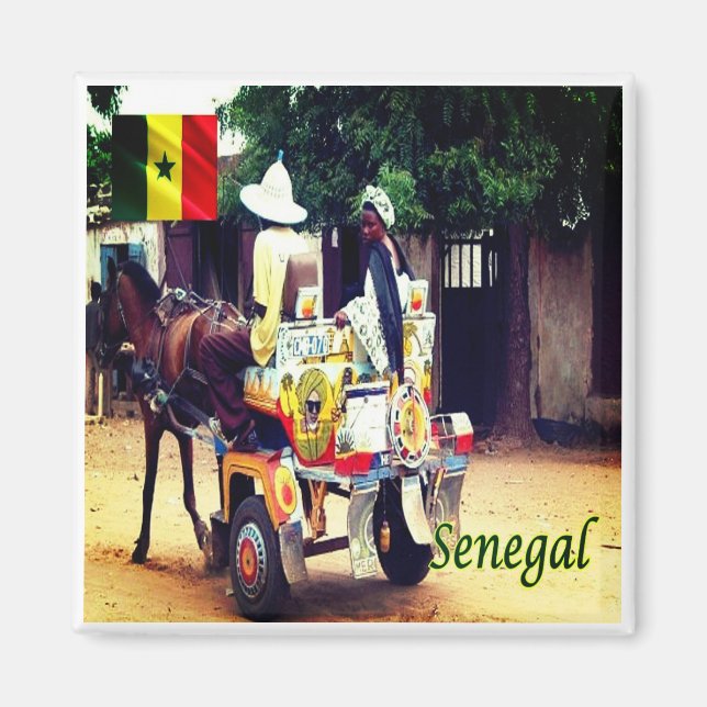 Imán zSN003 SENEGAL, Buggy Taxi, África, Fridge (Frente)