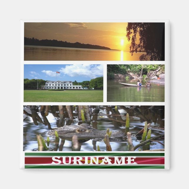 Imán zSR003 SURINAME, Mosaic, América, Fridge (Frente)