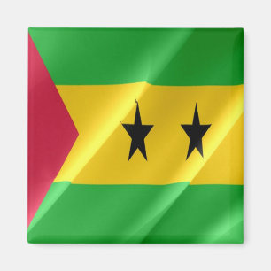 Imán zST002 SAO TOME' y PRINCIPE, Bandera ondulante, Fr