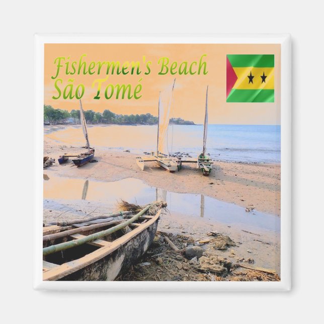 Imán ZST005 SAO TOME', Fishermen's Beach, África, Fridg (Frente)