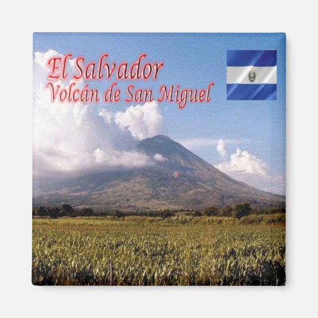Imán zSV008 EL SALVADOR, Volcán San Miguel, Fridge (Frente)