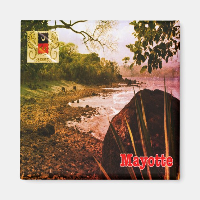 Imán zT003 MAYOTTE, Beach, Africa, Fridge (Frente)