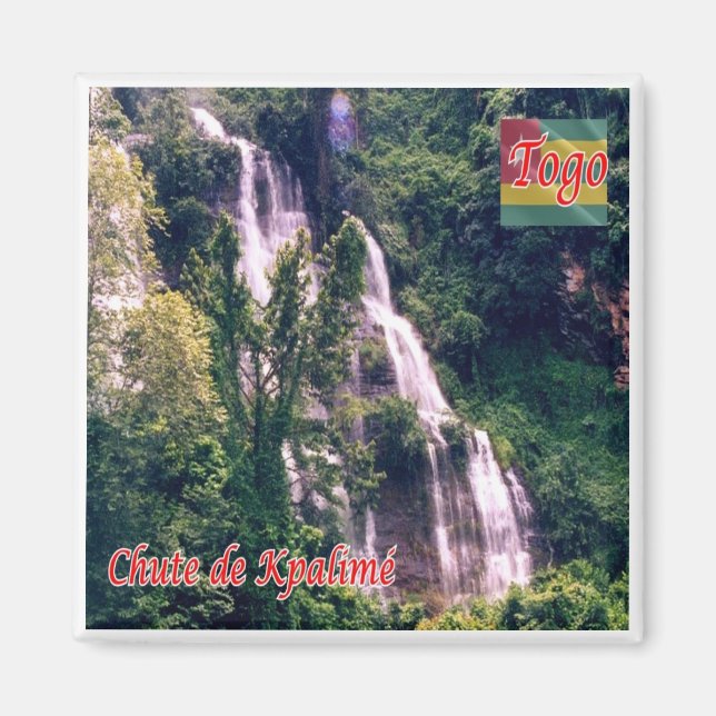 Imán zTG003 TOGO, Cataratas de Kpalimé, África, Fridge (Frente)