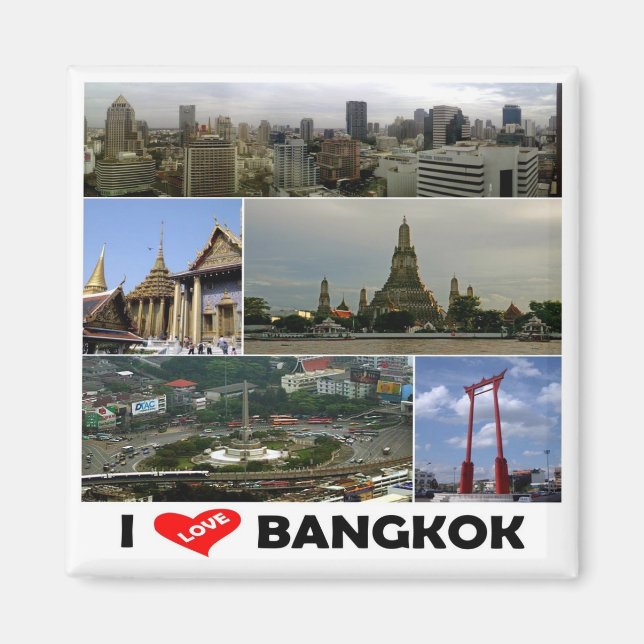 Imán zTH005 me encanta Bangkok, Tailandia, Asia, Fridge (Frente)