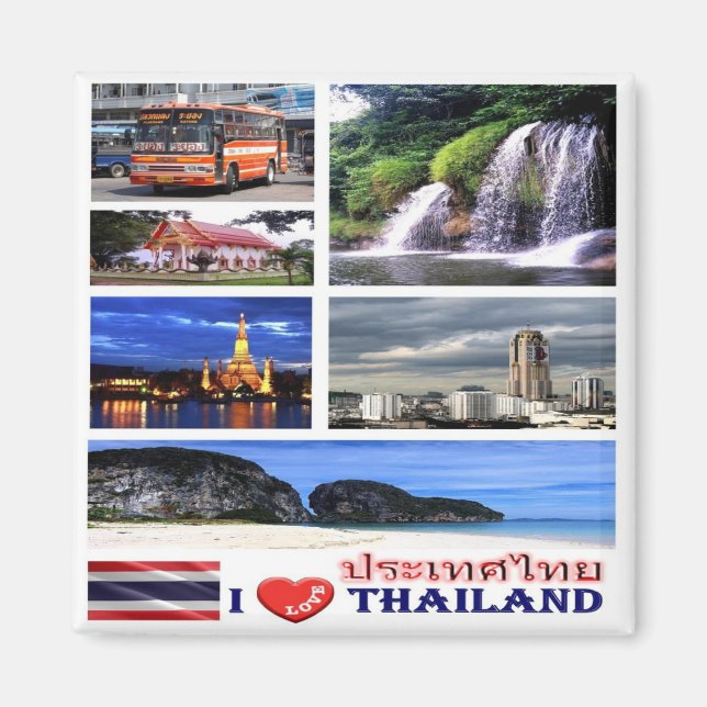 Imán zTH006 me encanta THAILAND potpourri, Asia, Fridge (Frente)