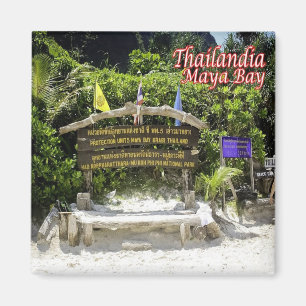 Imán zTH023 MAYA BAY en la costa de Krabi, Tailandia, F