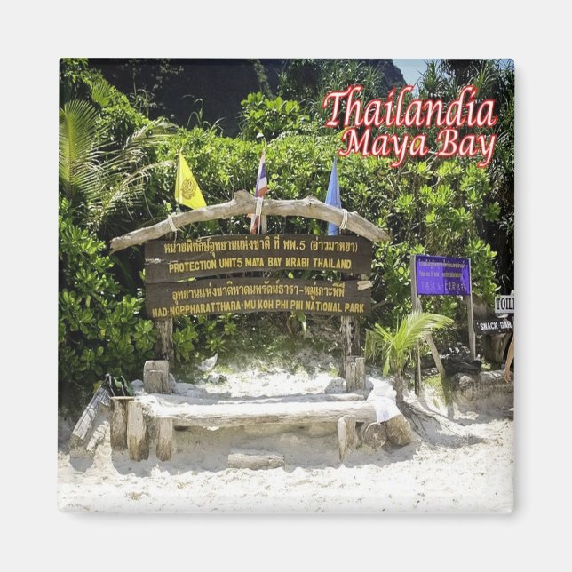 Imán zTH023 MAYA BAY en la costa de Krabi, Tailandia, F (Frente)