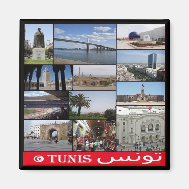 Imán zTN020 TUNIS, Mosaic, Túnez, África, Fridge Magn (Frente)