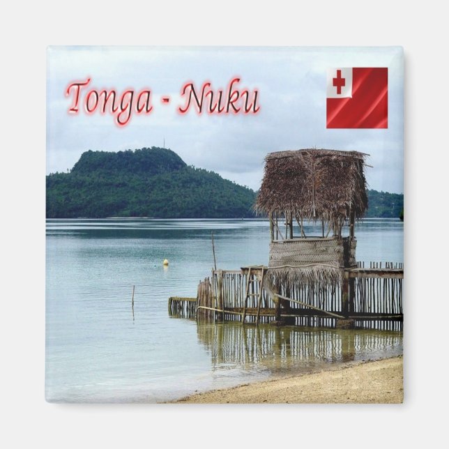 Imán zTO005 ISLA NUKU, playa Vava'u, Tonga, Fridge (Frente)