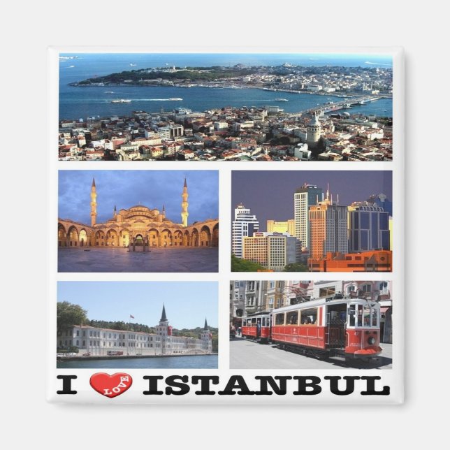 Imán zTR013 ESTAMBUL "I LOVE", Turquía, Europa, Fridge (Frente)