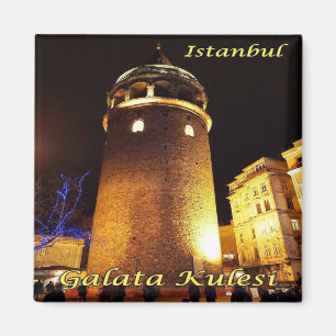 Imán zTR015 ESTAMBUL GALATA TOWER de noche, Fridge