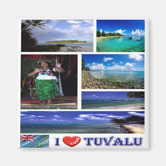 Imán zTV003 TUVALU I LOVE, Mosaic, Oceania, Fridge (Frente)