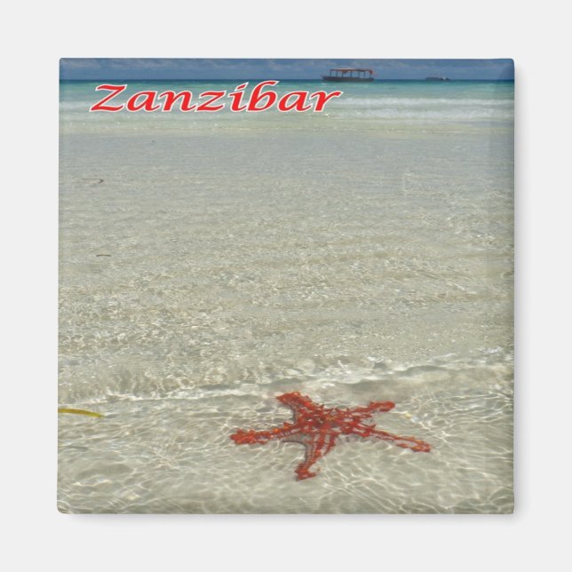 Imán zTZ011 ZANZIBAR, Starfish, Tanzania, África, Fridg (Frente)