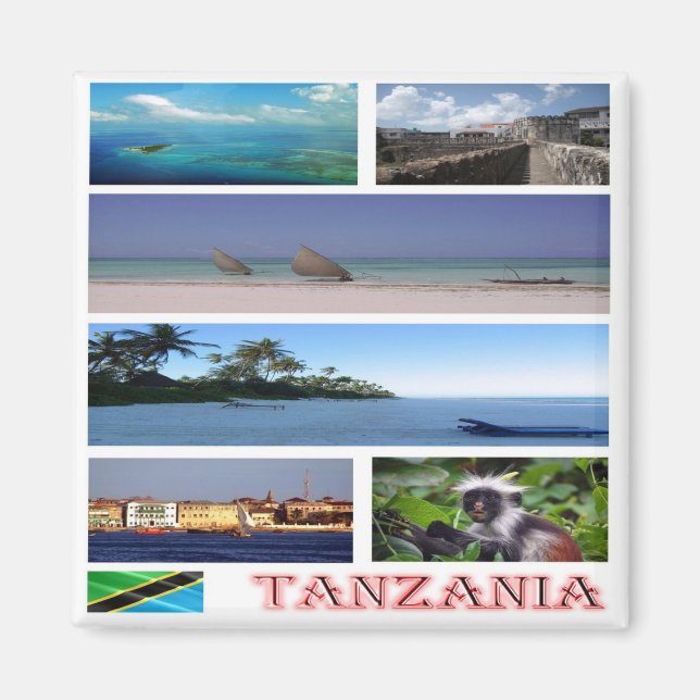 Imán zTZ014 TANZANIA, Mosaic, África, Fridge (Frente)