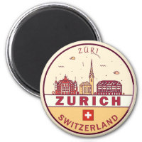 Zurich Suiza City Skyline Emblem
