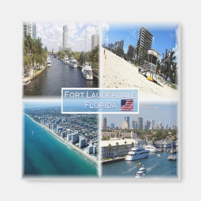 Imán zUS022 FORT LAUDERDALE, Mosaic, Florida, Fridge (Frente)
