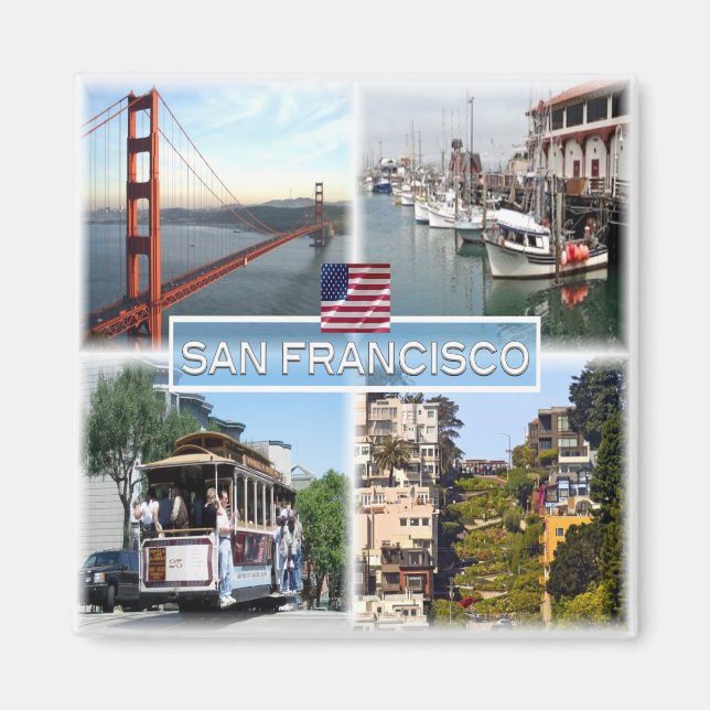 Imán zUS029 SAN FRANCISCO, Mosaic, California, Fridge (Frente)