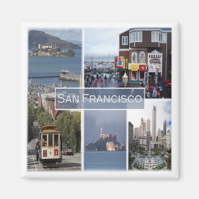 Imán zUS031 SAN FRANCISCO, Mosaic, California, Fridge (Frente)