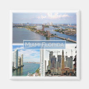 Imán zUS039 MIAMI, FLORIDA, Mosaic, América, Fridge