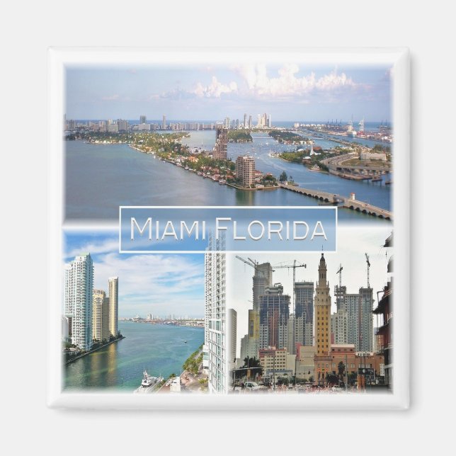 Imán zUS039 MIAMI, FLORIDA, Mosaic, América, Fridge (Frente)