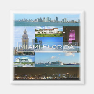 Imán zUS040 MIAMI, FLORIDA, Mosaic, América, Fridge