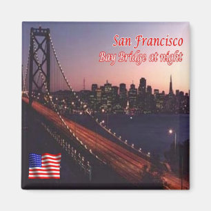 Imán zUS081 SAN FRANCISCO, Bay Bridge por la noche, Fri