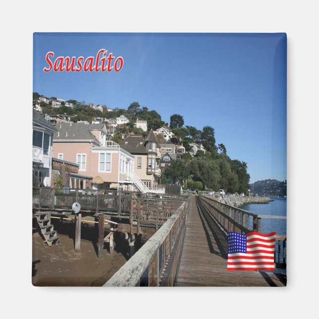 Imán zUS196 SAUSALITO, Promenade, California, Fridge (Frente)