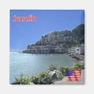 Imán zUS197 SAUSALITO, Panorama, California, Fridge