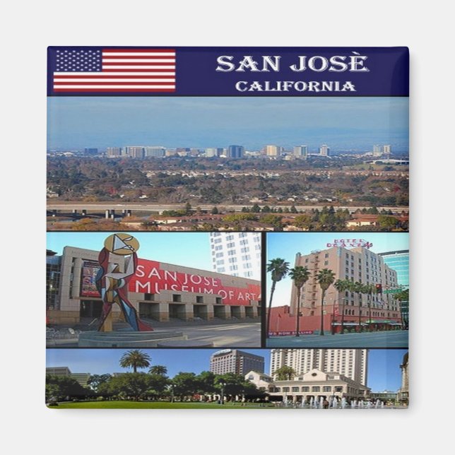 Imán zUS202 SAN JOSE' Mosaic, California, Fridge (Frente)