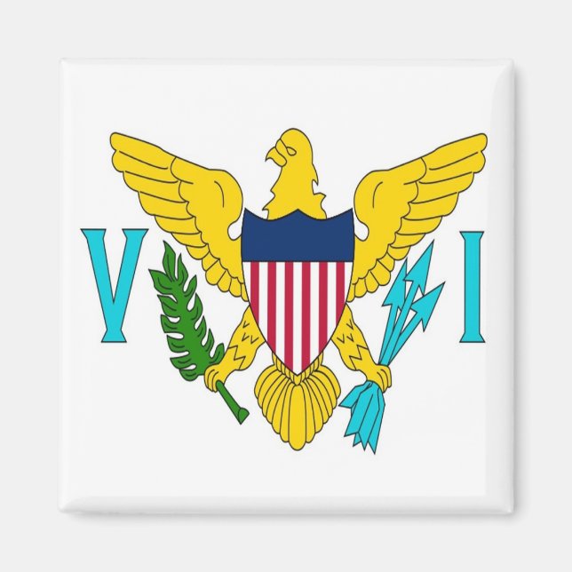Imán zVI001 ISLAS VIRGINAS, Bandera, América, Fridge (Frente)