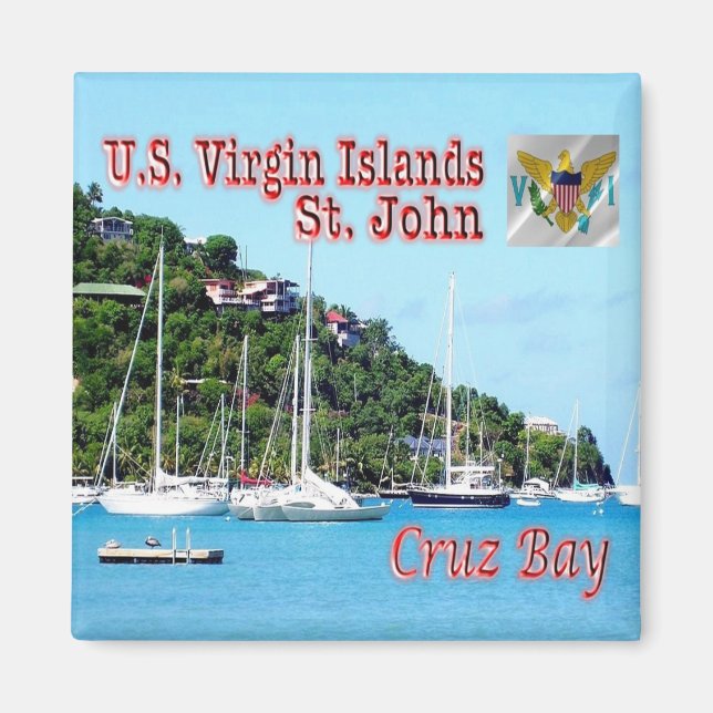 Imán zVI009 Bahía de SAINT JOHN Cruz, Islas Vírgenes, F (Frente)