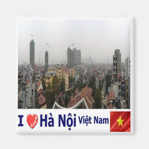 Imán zVN008 HANOI I Love, Vietnam, Skyline, Fridge